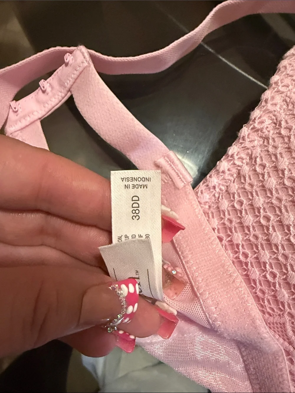 Lace-Trim Push-Up Bra in Light Pink 38DD